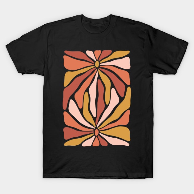 Two Groovy Flowers T-Shirt by JunkyDotCom